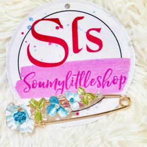 Rhinestone Beaded Flower Brooch