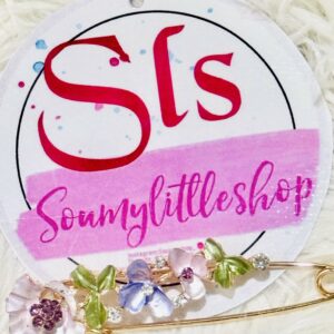 Rhinestone Beaded Flower Brooch